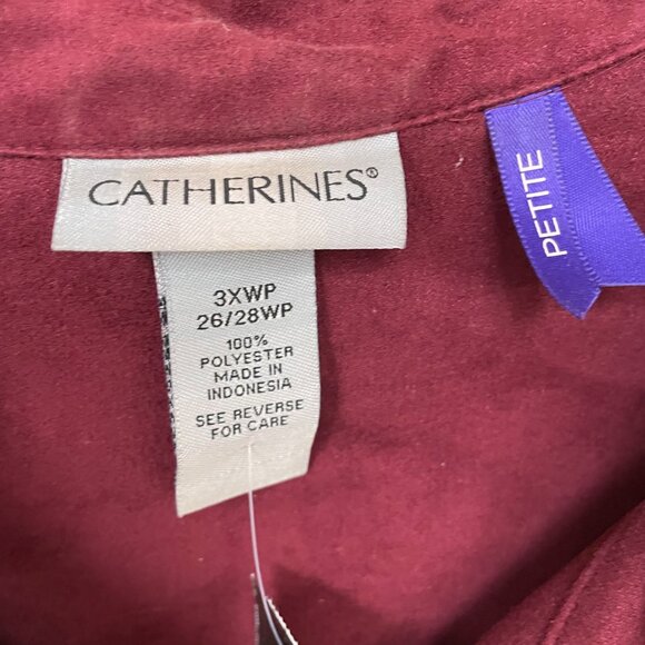 Catherines red faux suede top size 26/28WP - Picture 2 of 4